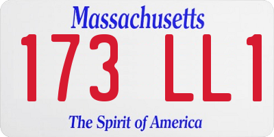 MA license plate 173LL1