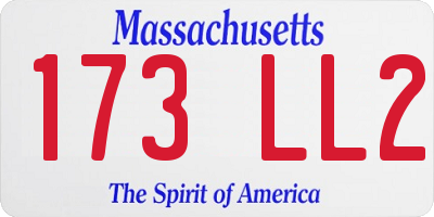 MA license plate 173LL2