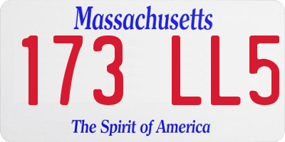 MA license plate 173LL5