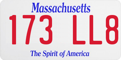 MA license plate 173LL8