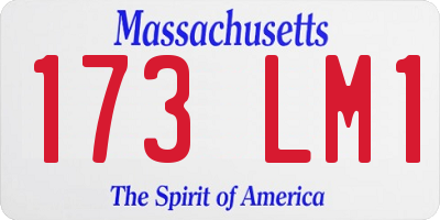 MA license plate 173LM1