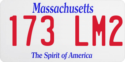 MA license plate 173LM2