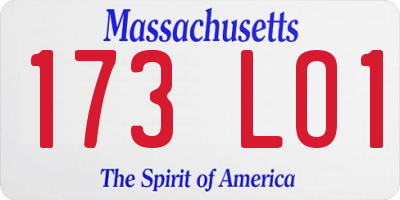 MA license plate 173LO1