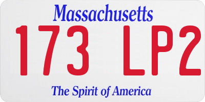 MA license plate 173LP2