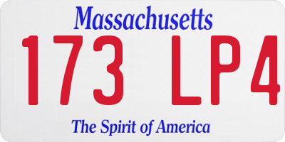 MA license plate 173LP4