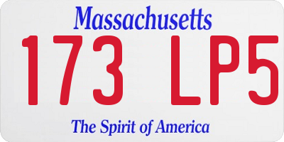 MA license plate 173LP5
