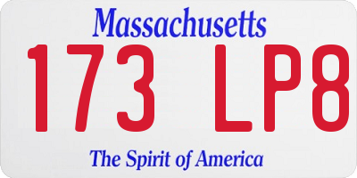 MA license plate 173LP8