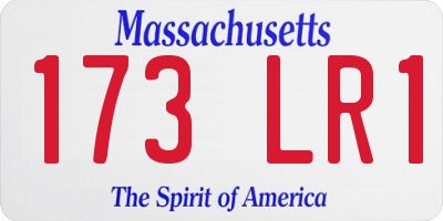 MA license plate 173LR1