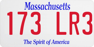 MA license plate 173LR3