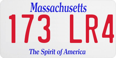 MA license plate 173LR4