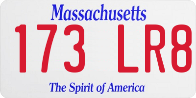 MA license plate 173LR8