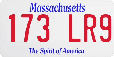 MA license plate 173LR9