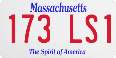MA license plate 173LS1