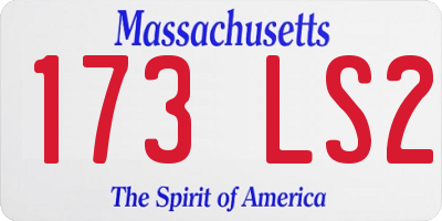 MA license plate 173LS2