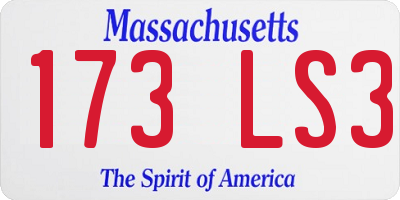 MA license plate 173LS3