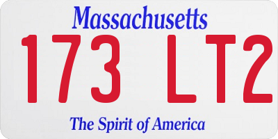 MA license plate 173LT2