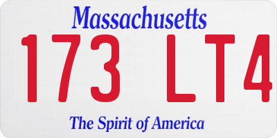 MA license plate 173LT4