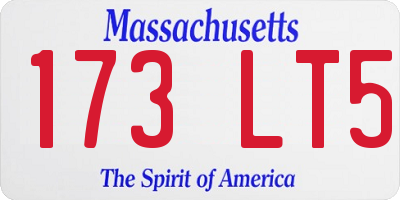 MA license plate 173LT5
