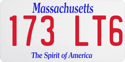 MA license plate 173LT6