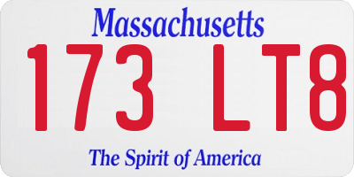 MA license plate 173LT8
