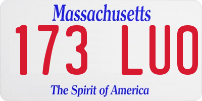 MA license plate 173LU0