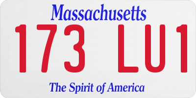MA license plate 173LU1