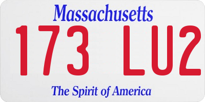 MA license plate 173LU2