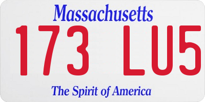MA license plate 173LU5
