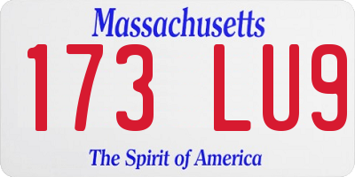 MA license plate 173LU9