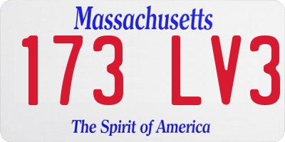 MA license plate 173LV3