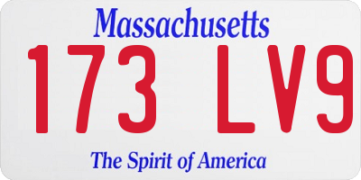 MA license plate 173LV9
