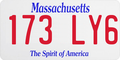 MA license plate 173LY6