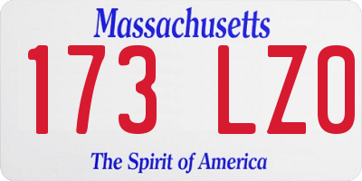 MA license plate 173LZ0
