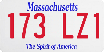 MA license plate 173LZ1