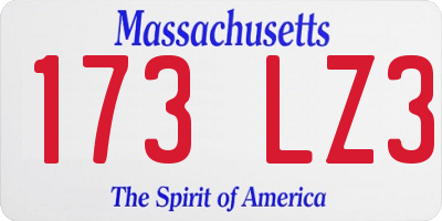 MA license plate 173LZ3
