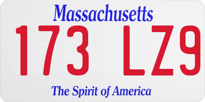 MA license plate 173LZ9