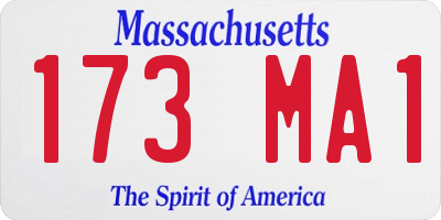 MA license plate 173MA1