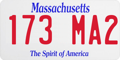 MA license plate 173MA2