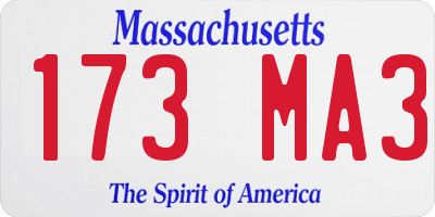 MA license plate 173MA3