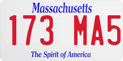 MA license plate 173MA5