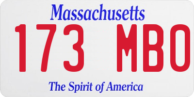 MA license plate 173MB0