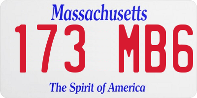 MA license plate 173MB6