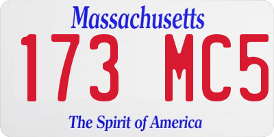 MA license plate 173MC5