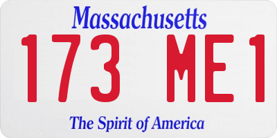 MA license plate 173ME1