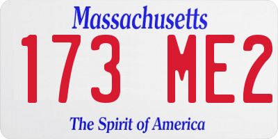 MA license plate 173ME2