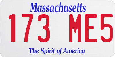 MA license plate 173ME5