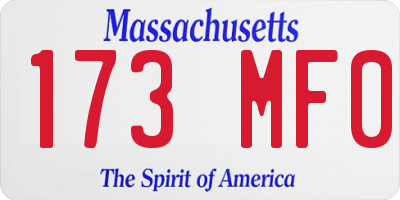 MA license plate 173MF0