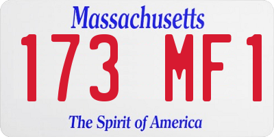 MA license plate 173MF1