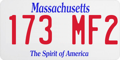 MA license plate 173MF2