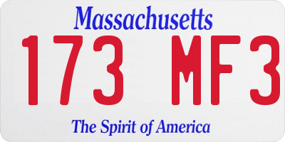 MA license plate 173MF3